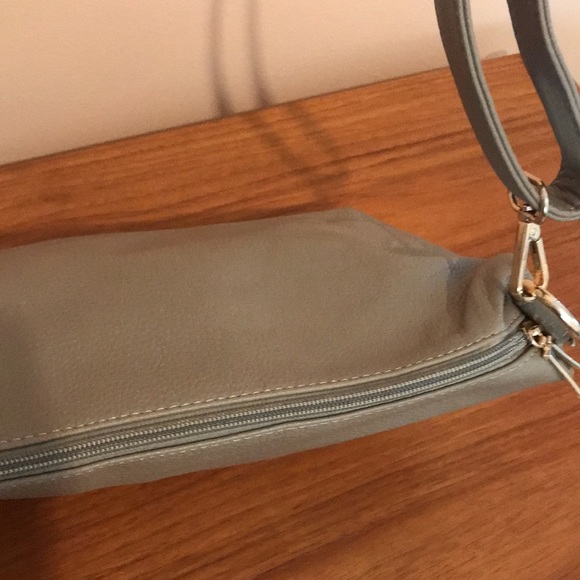 NWT-Vegan Smokey grey 4 piece satchel, pouch purse, key holder, rings! - Picture 13 of 14